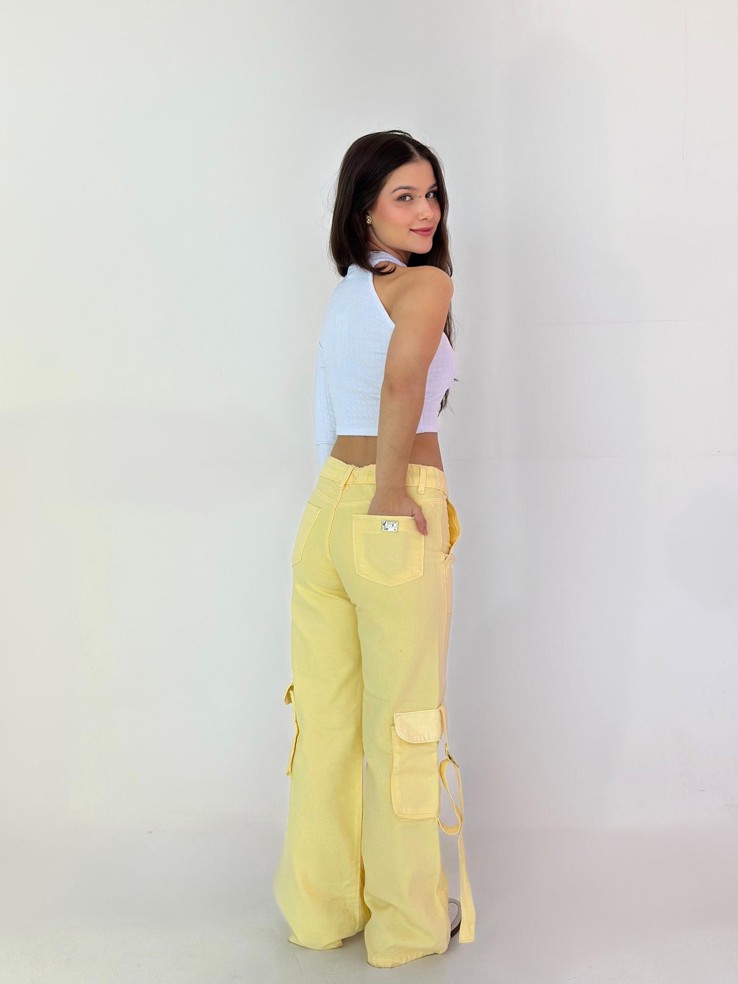 calça argola amarela