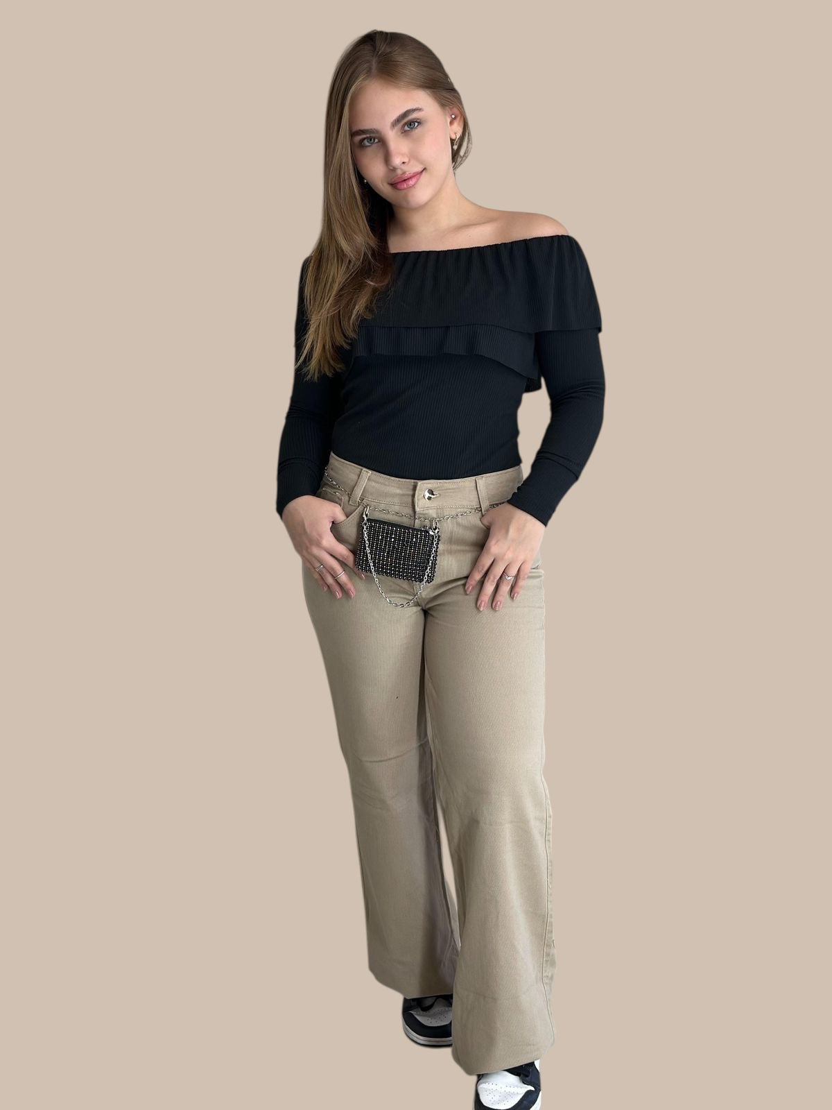 Blusa ombro a ombro de babado