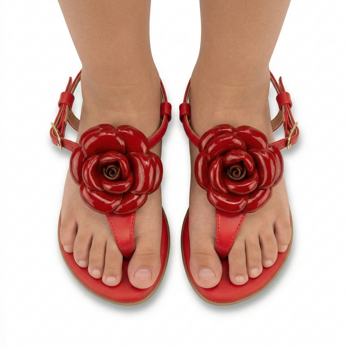 Sandália Rosa Vermelha Luxo