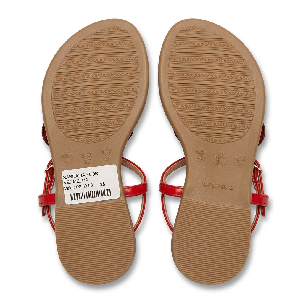 Sandália Rosa Vermelha Luxo