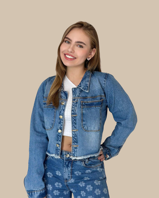 jaqueta cropped jeans