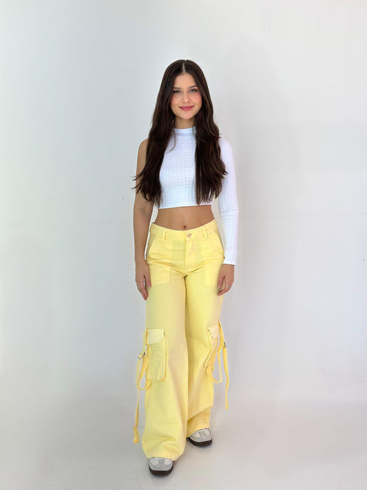calça argola amarela
