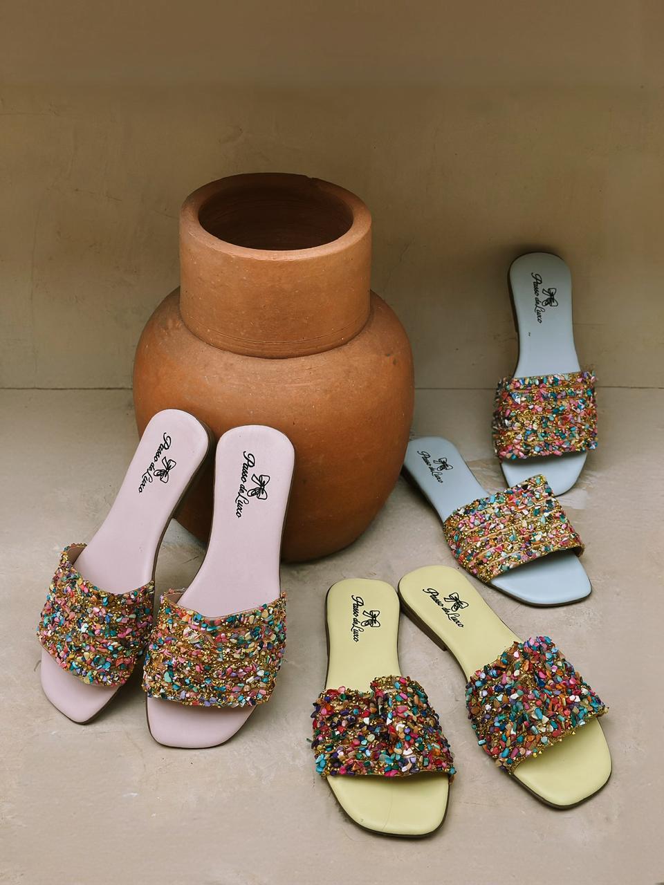 Rasteira Passo de Luxo Crystal Shine