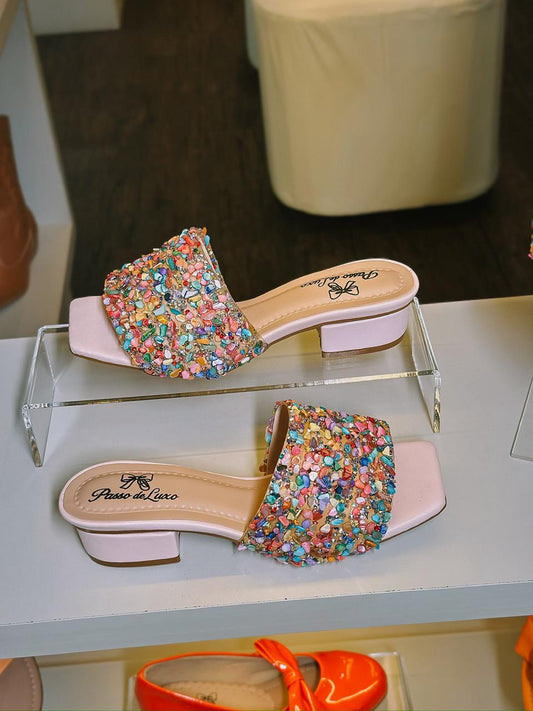 Tamanco Passo de Luxo Crystal Candy-rosa