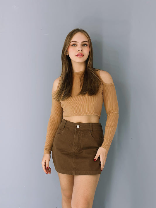 short saia color marrom