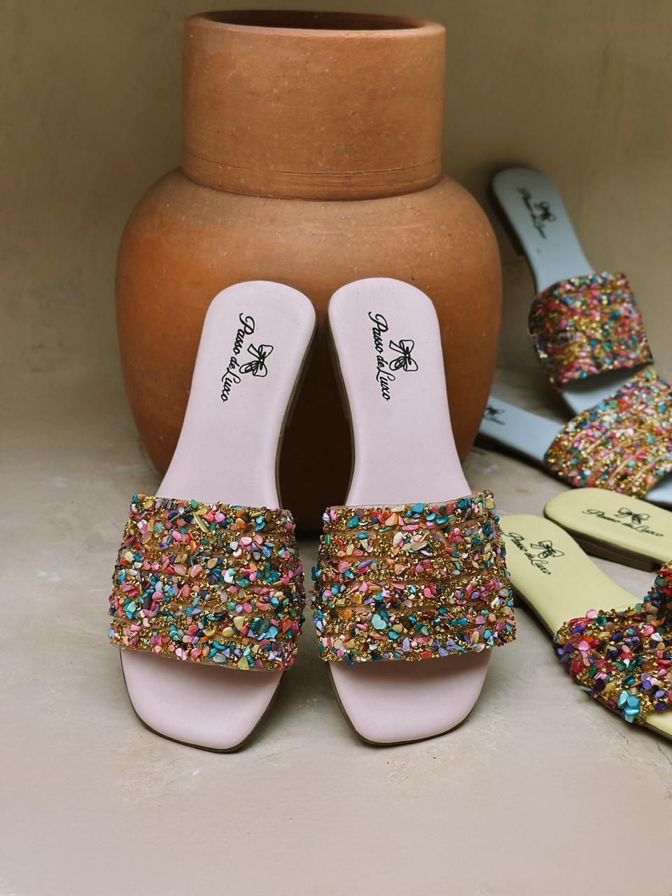 Rasteira Passo de Luxo Crystal Shine