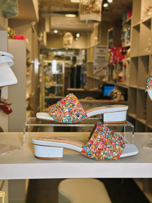 Tamanco Passo de Luxo Crystal Candy-azul