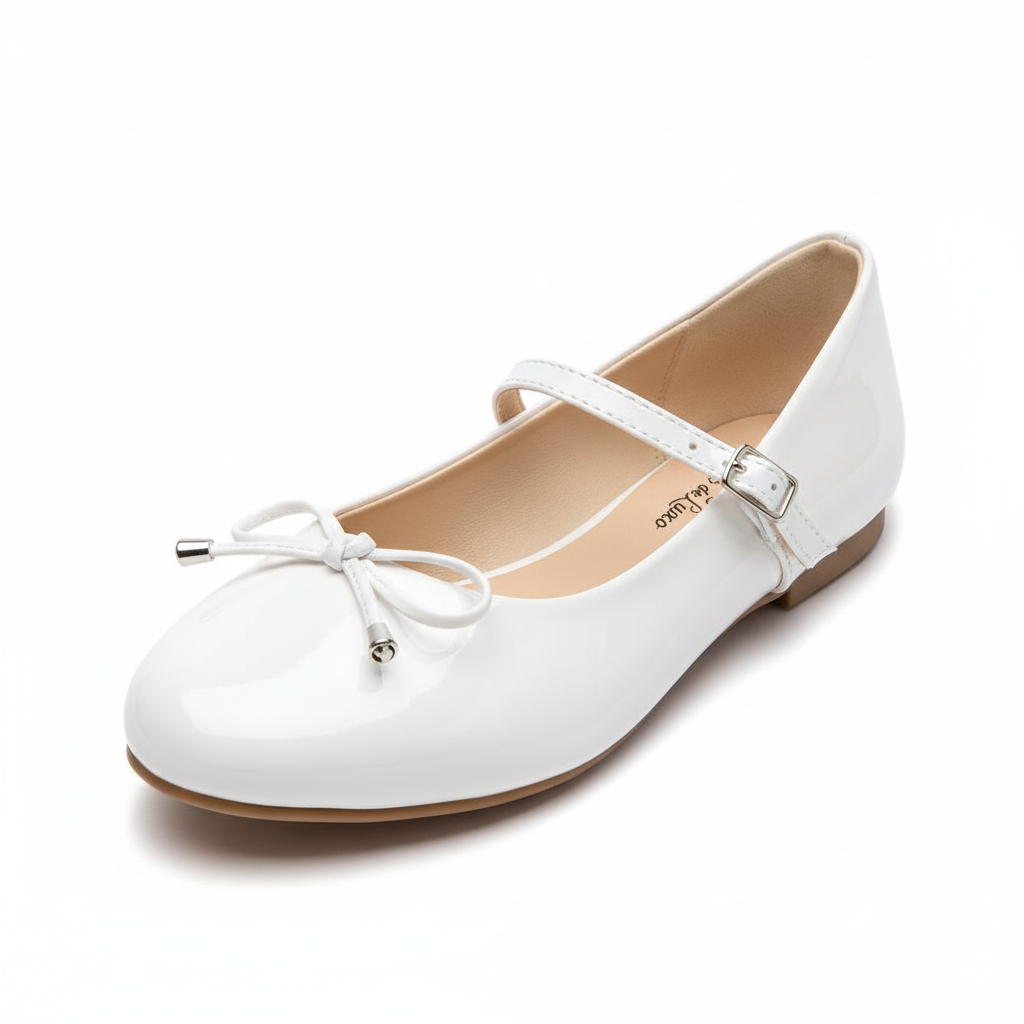 Sapatilha Bailarina Verniz Branca Passo de Luxo