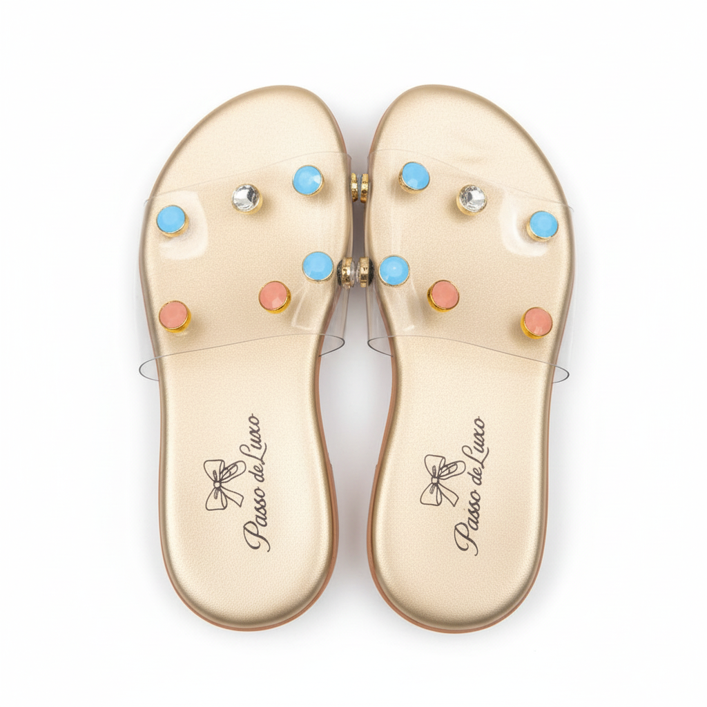 Slide Crystal Gold Gems Passo de Luxo